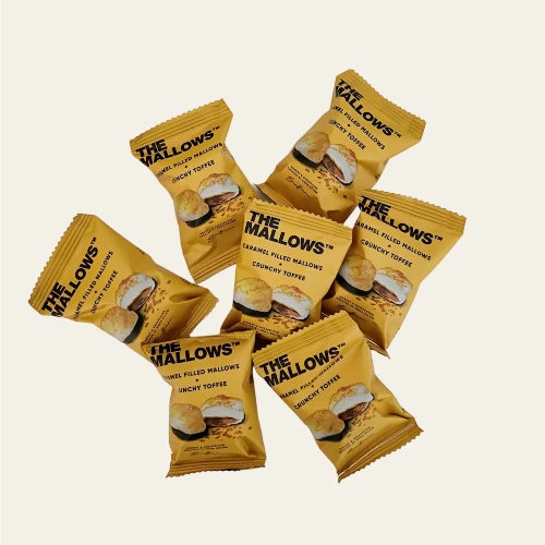 Fyldte mallows med crunchy toffee